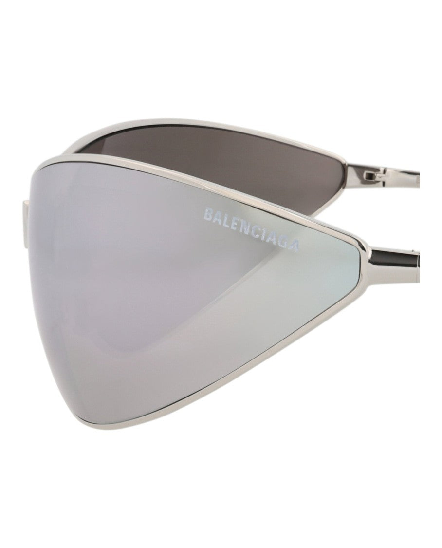 Balenciaga Shield-Frame Metal Sunglasses