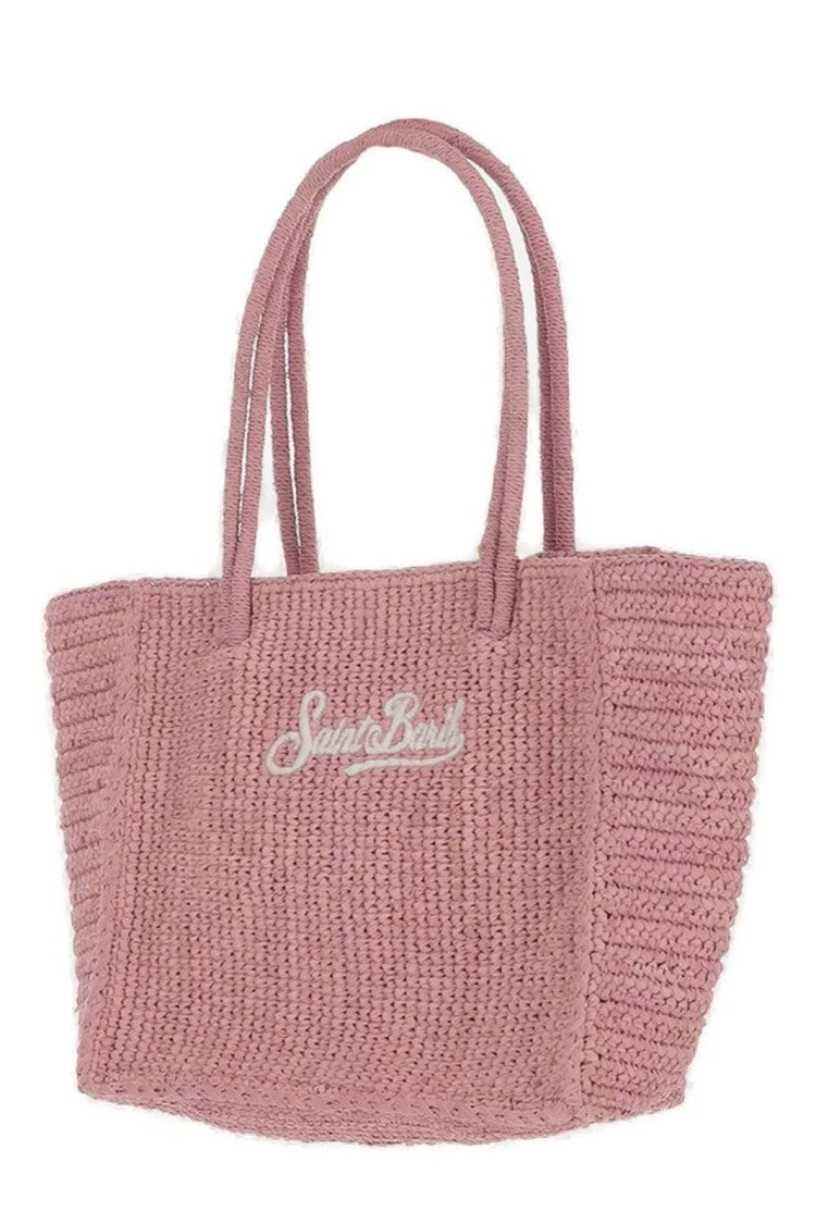 Mc2 Saint Barth Medium Woven Tote Bag In Dusty Rose