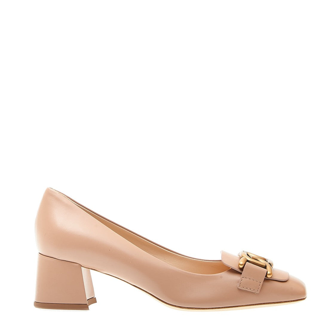 Tod's 50Mm Heel Pump In Nude Leather