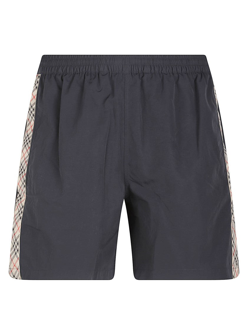 Burberry Checkered Panel Shorts With Elastic Waistband