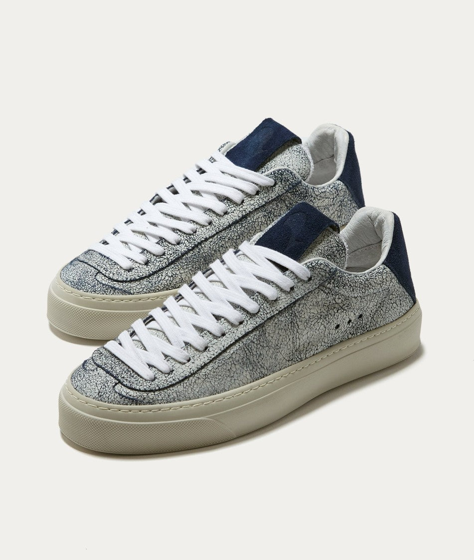 Aqua Alta Venice Craquelé Leather Sneakers With Lightweight Sole