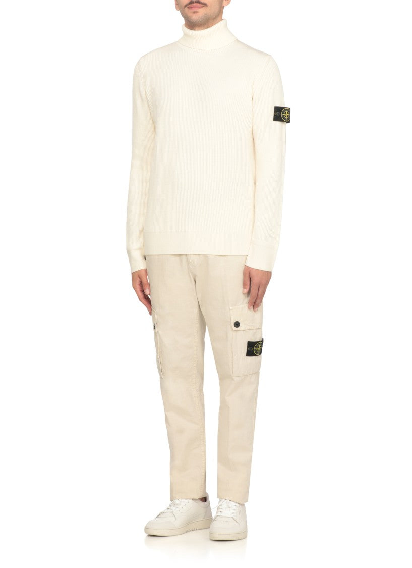Stone Island Ivory Wool Sweater
