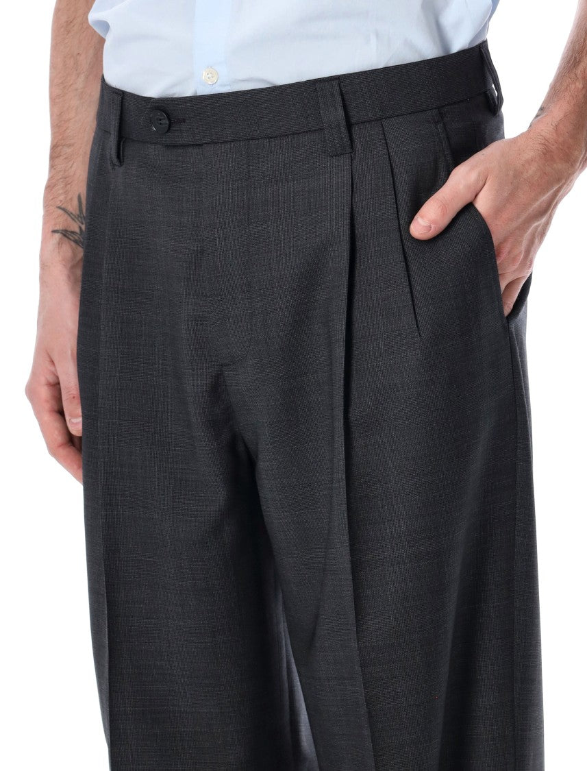 Mfpen Classic Wide Leg Double Pleat Trousers