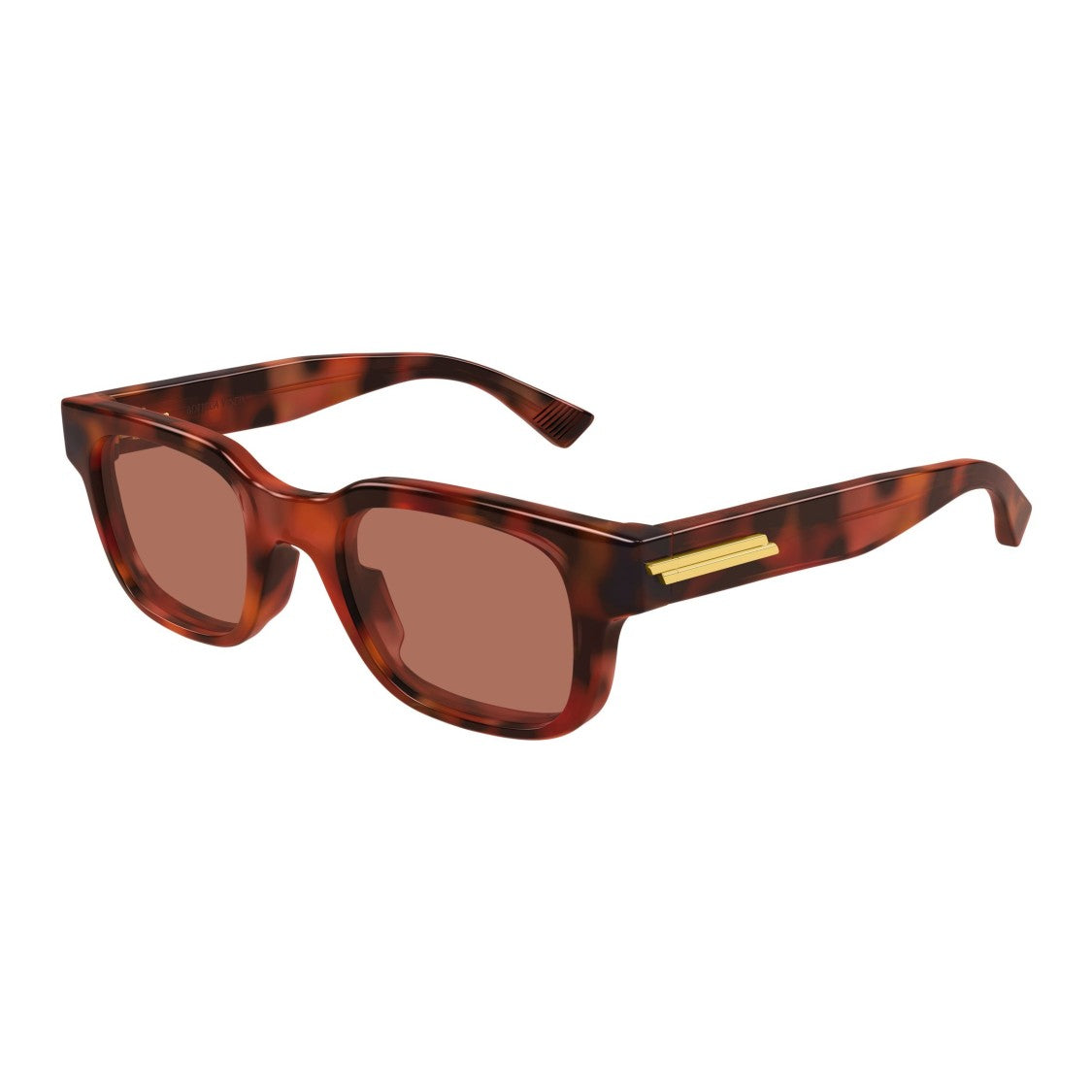 Bottega Veneta Bv1411s Tortoiseshell Pattern Bold Rectangular Sunglasses
