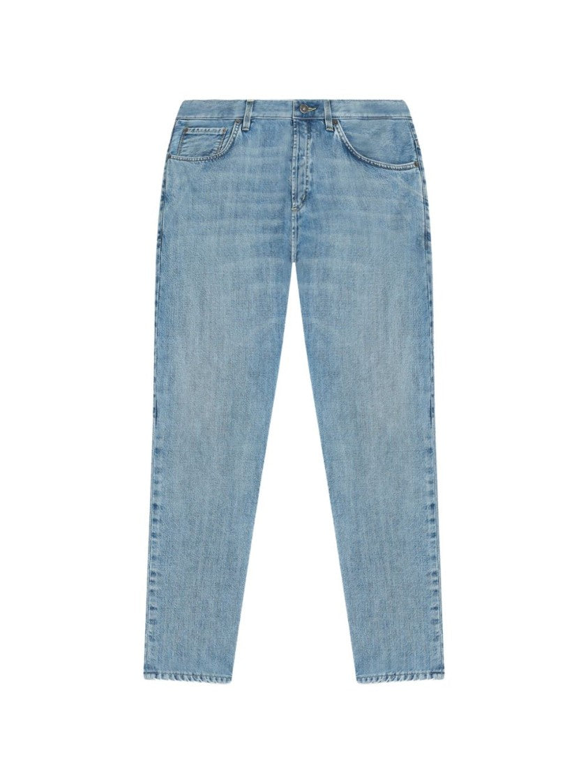 Dondup Light Blue Denim Jeans With Traditional Five-Pocket Design