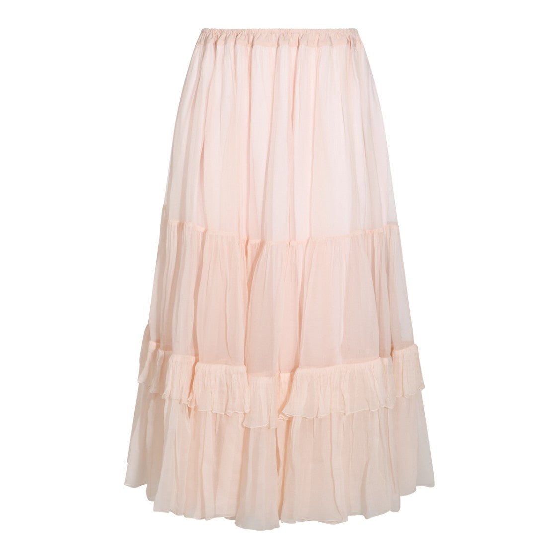 Chloé Tiered Ruffle Midi Skirt