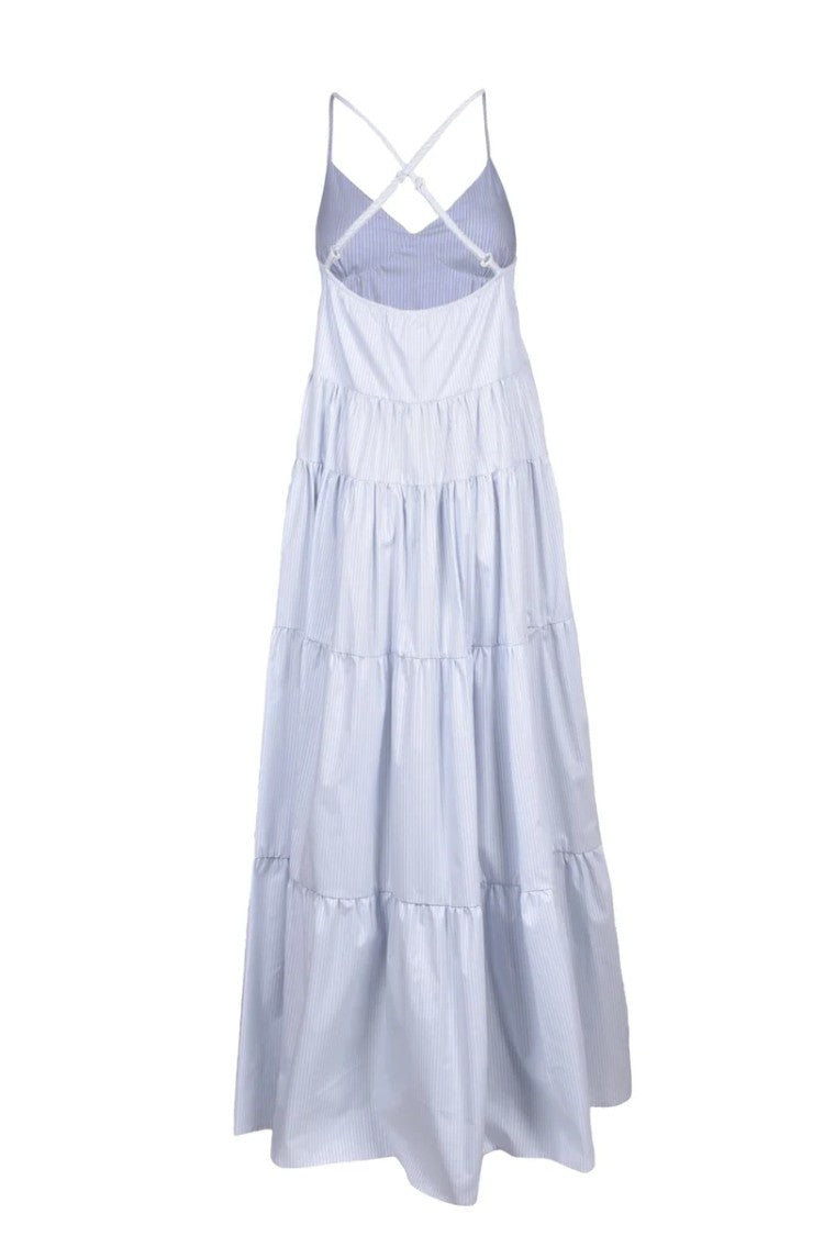 Black Coral Long Lamé Dress - White/Lilac