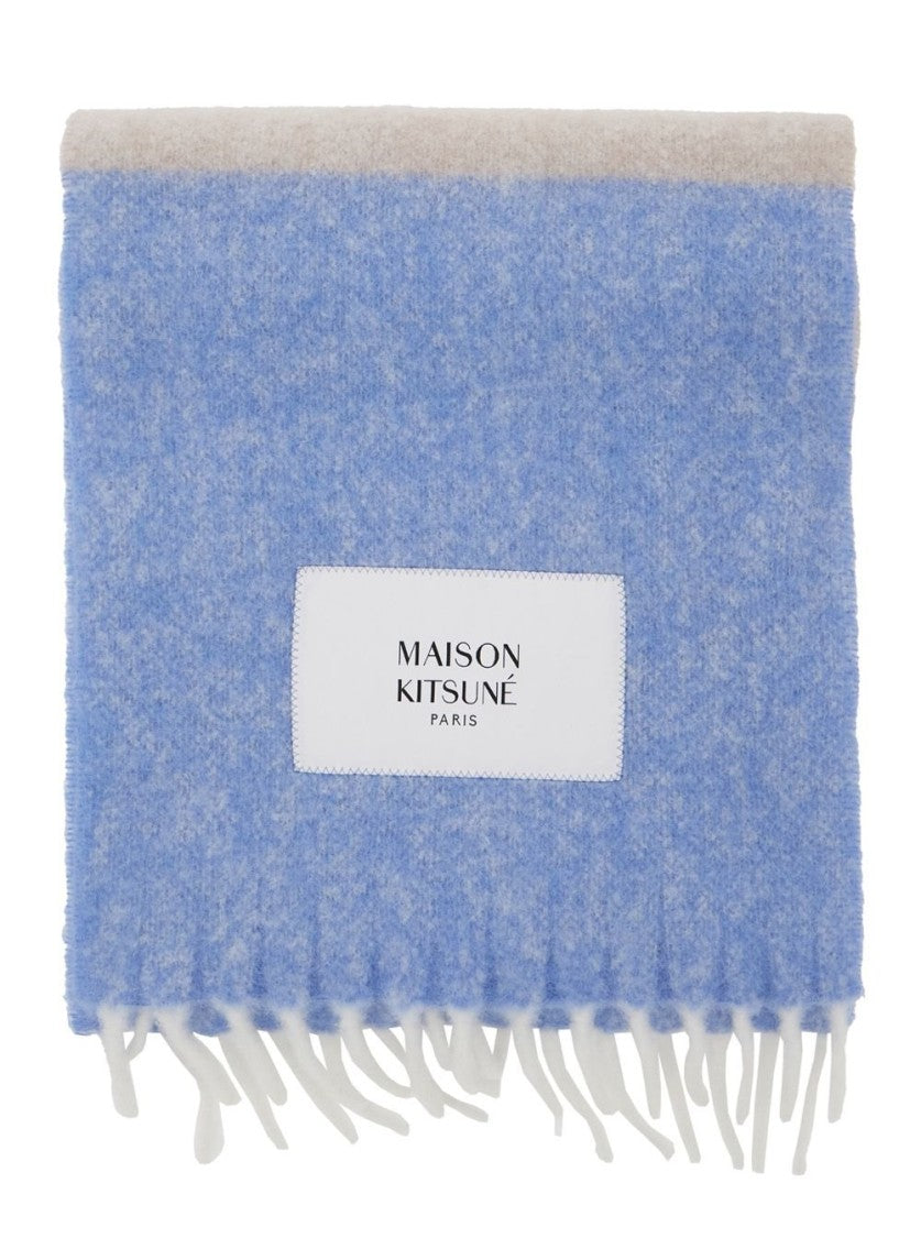 Maison Kitsuné Multicolour Artistic Scarf With Soft Texture