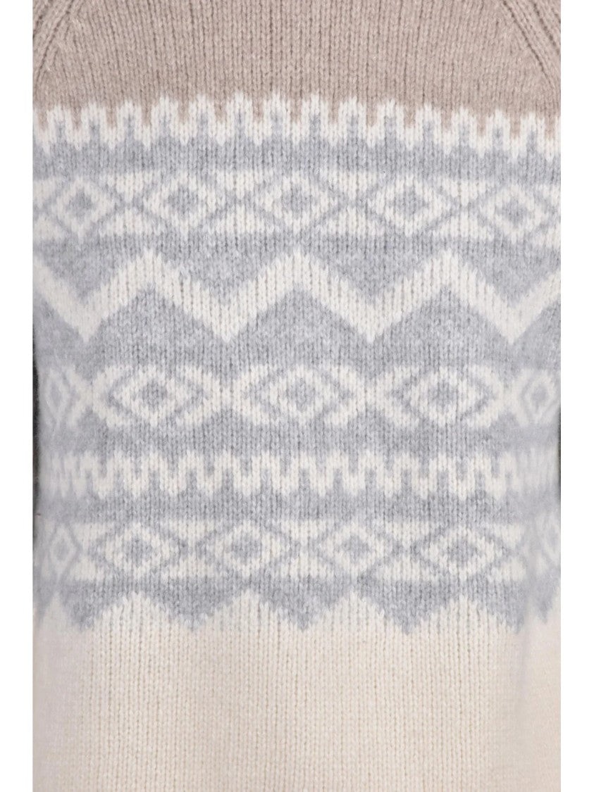 Eleventy Cashmere And Silk Blend Crewneck Sweater With Raglan Sleeves
