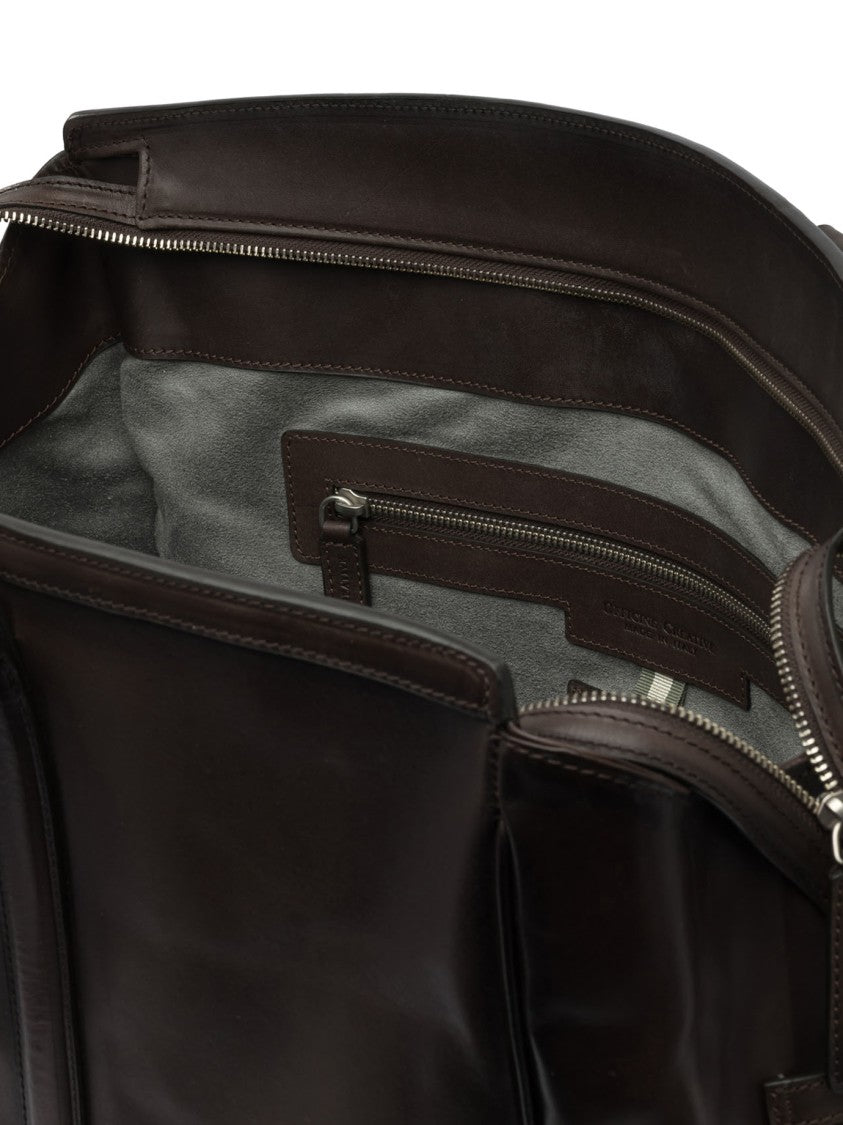 Officine Creative Structured Leather Shoulder Bag With Dual Handles