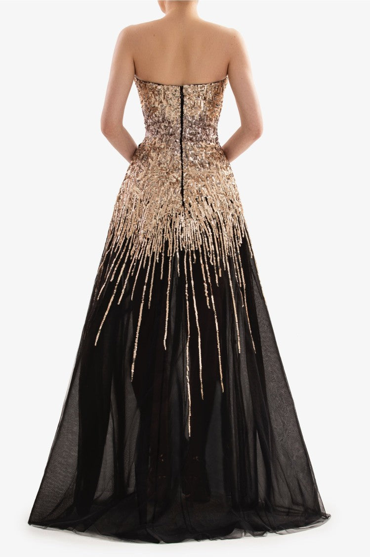 Saiid Kobeisy Embroidered Strapless Dress