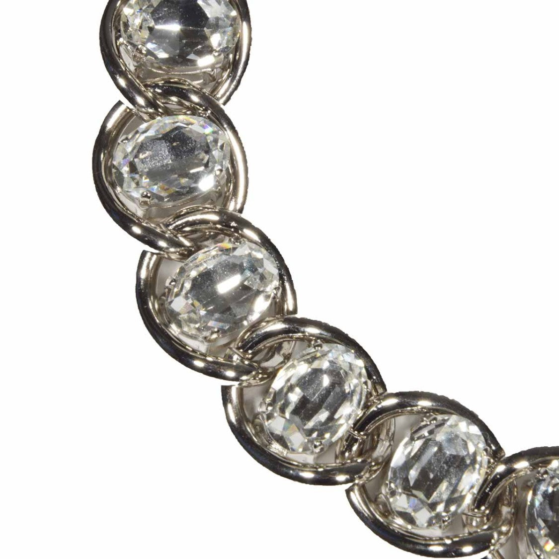 Marni Silver Chain Necklace With Maxi Rhinestones