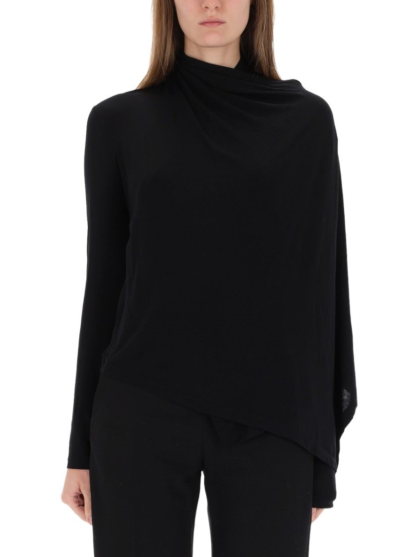 Helmut Lang Asymmetrical Draped Scarf Top