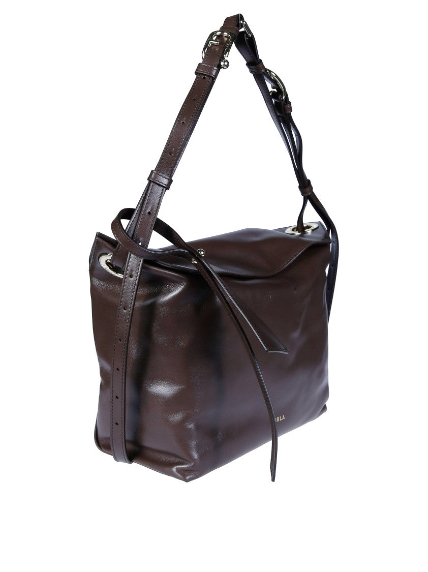 Furla Ginevra M Leather Fold-Over Shoulder Bag