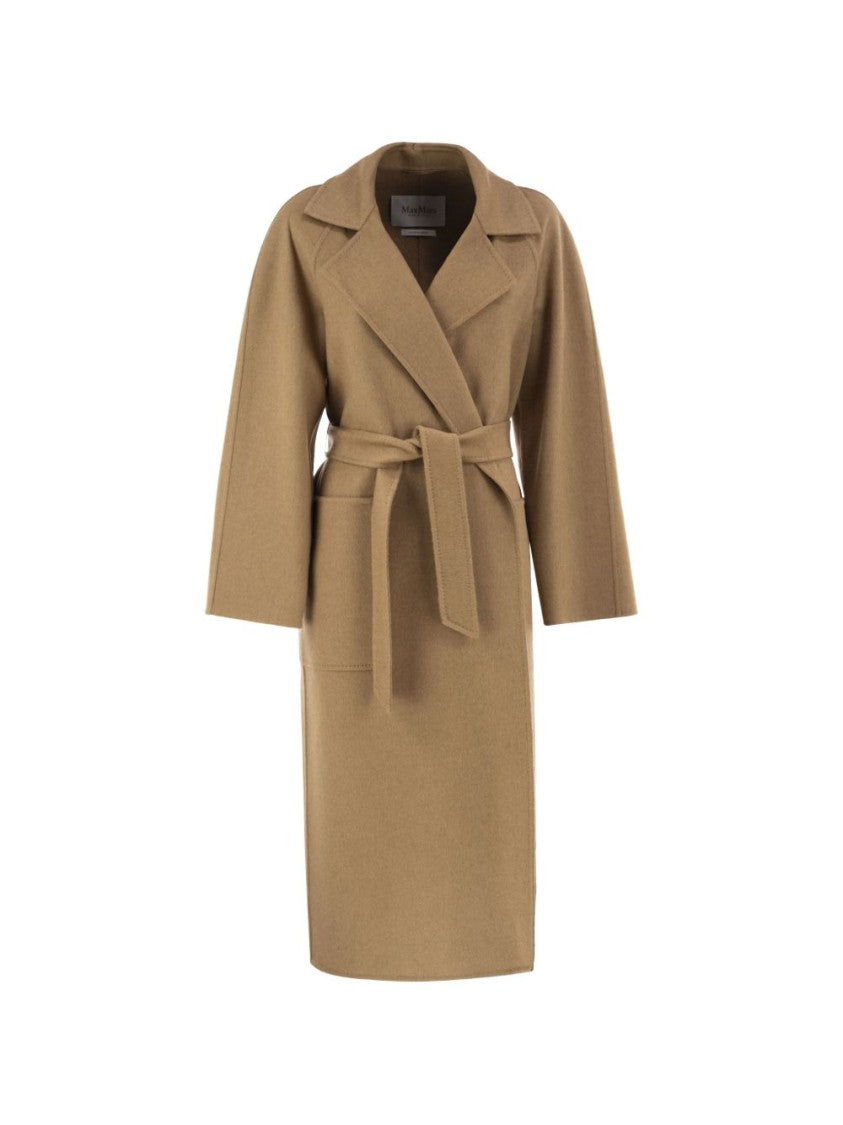 Max Mara Classic Lapel Self-Tie Belt Silk-Nylon Wrap Coat