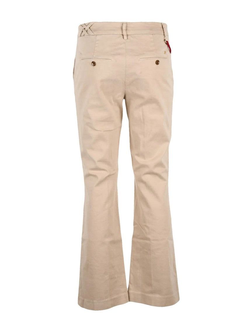 Mason's Beige Stretch Cotton Flared Pants