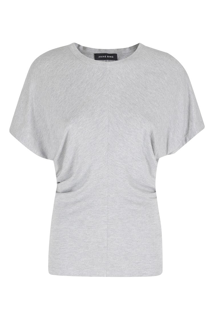 Anine Bing Zadig Relaxed Grey Viscose Crewneck T-Shirt