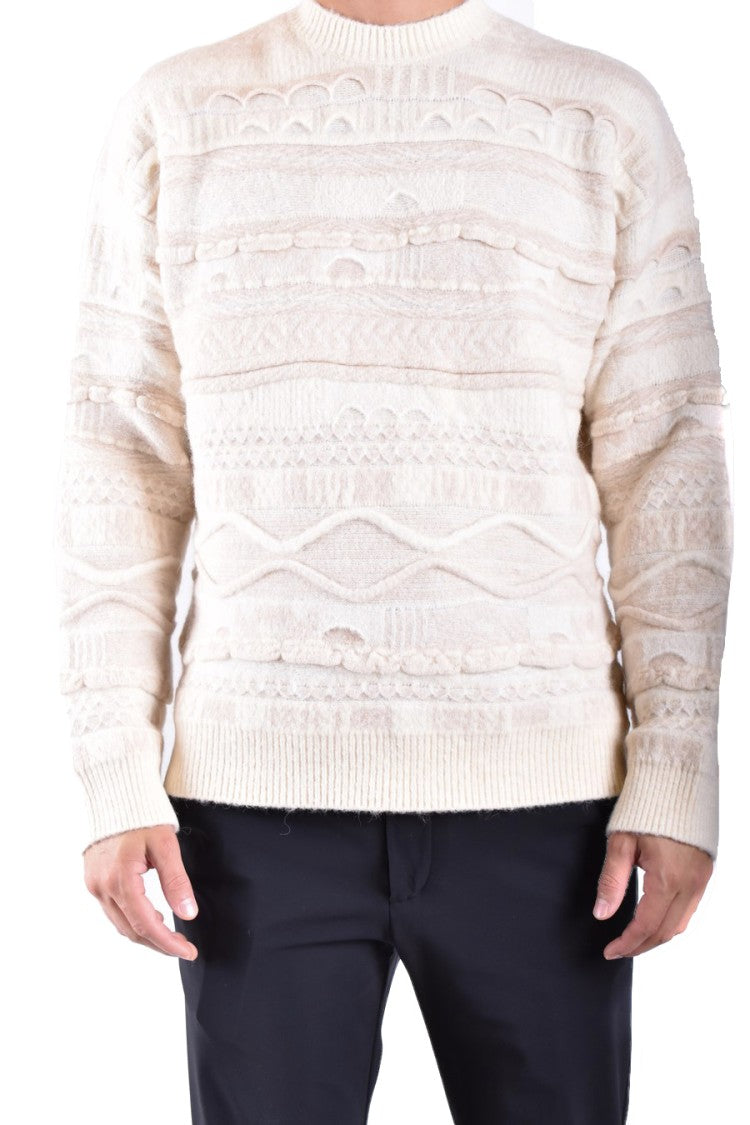 Laneus Textured Knitwear In Soft Creamy Hue