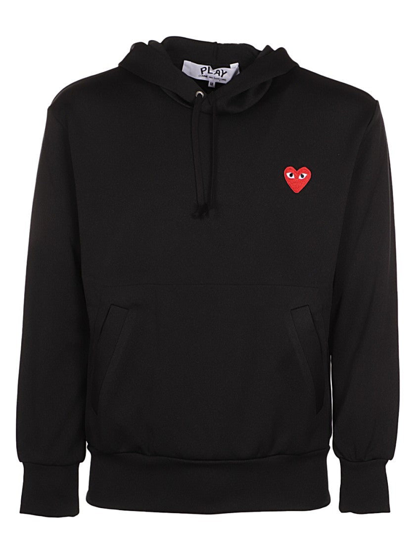 Comme Des Garçons Hooded Sweatshirt With Iconic Heart Logo