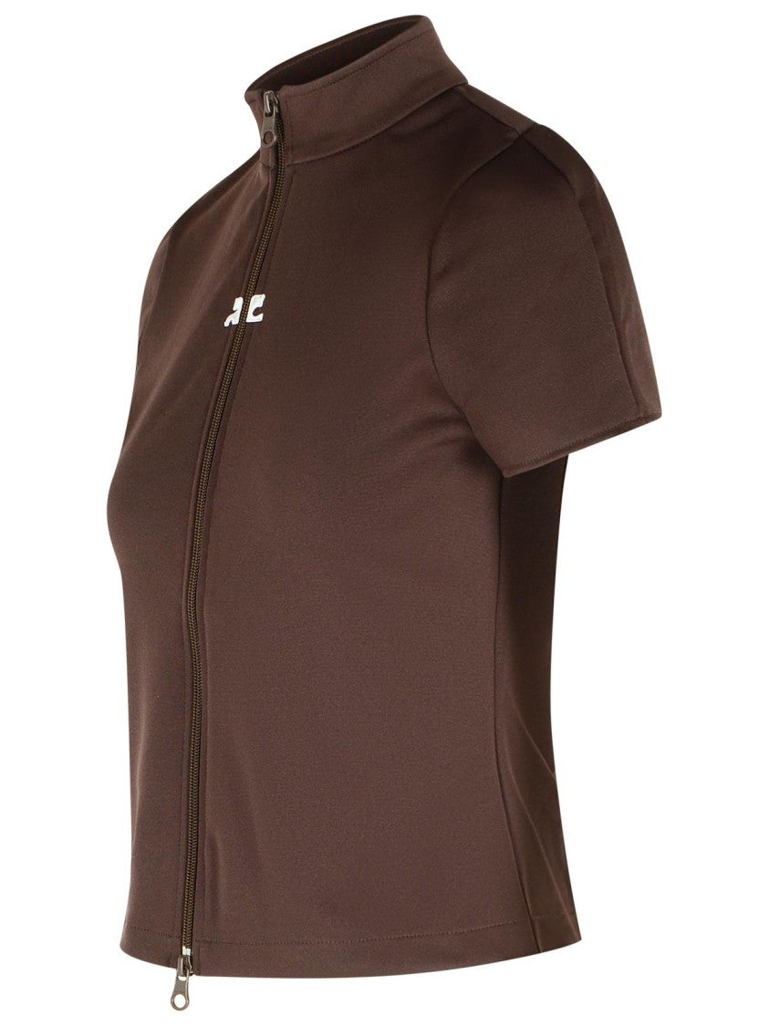 Courrèges Brown Polyester T-Shirt