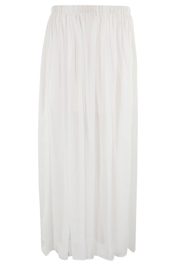 Alysi Flowing Chiffon Skirt With Gathered Waistband
