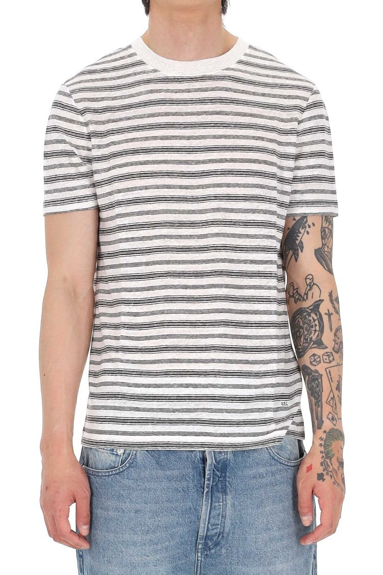 A.P.C. Raye Striped Lightweight Linen T-Shirt