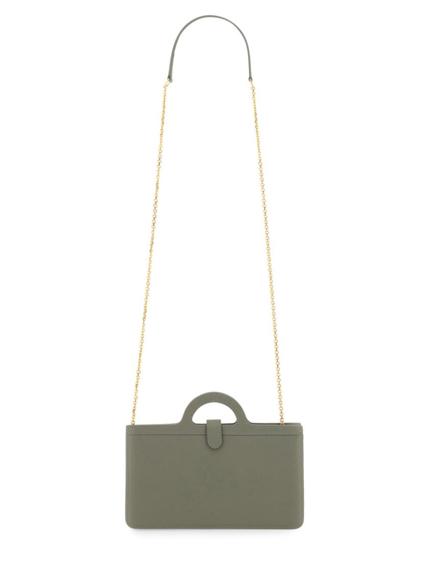 Marni "Tropicalia" Grey Calf Leather Portfolio Handbag