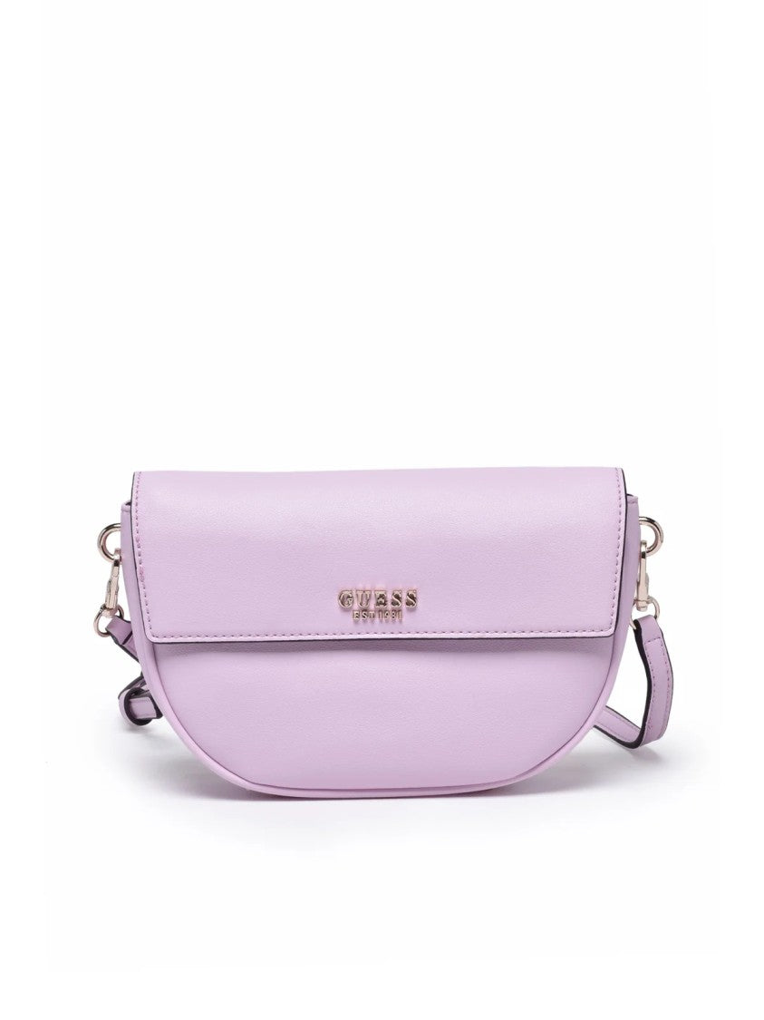 Guess Cerelia Polyurethane Shoulder Bag With Clip Closure And Organizational Compartments