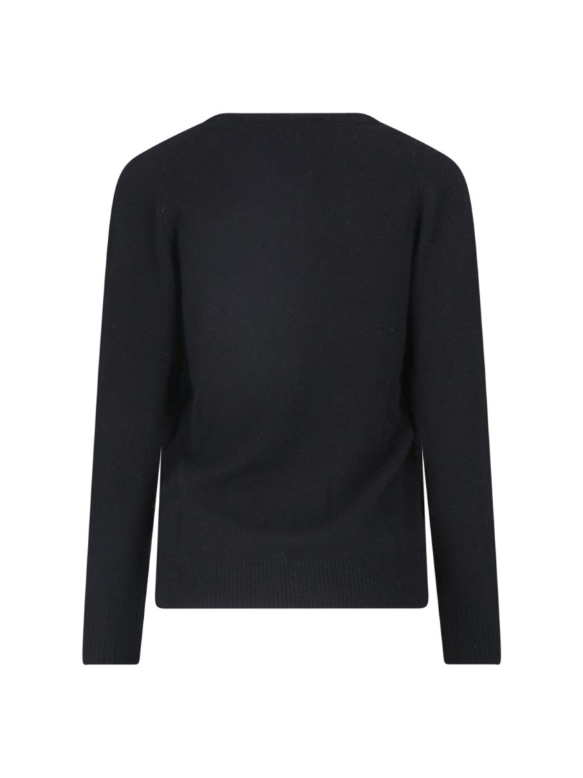 Aspesi Black Wool V-Neck Sweater
