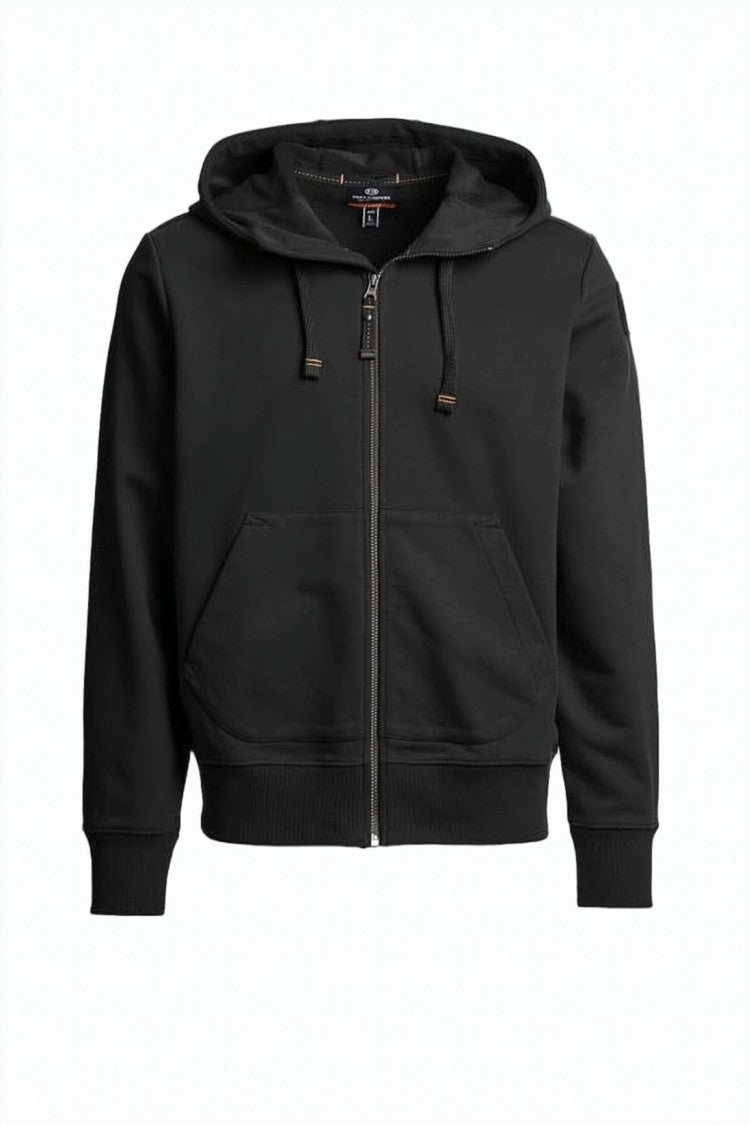 Parajumpers Black Zip-Up Hoodie With Drawstring Hood And Kangaroo Pocket