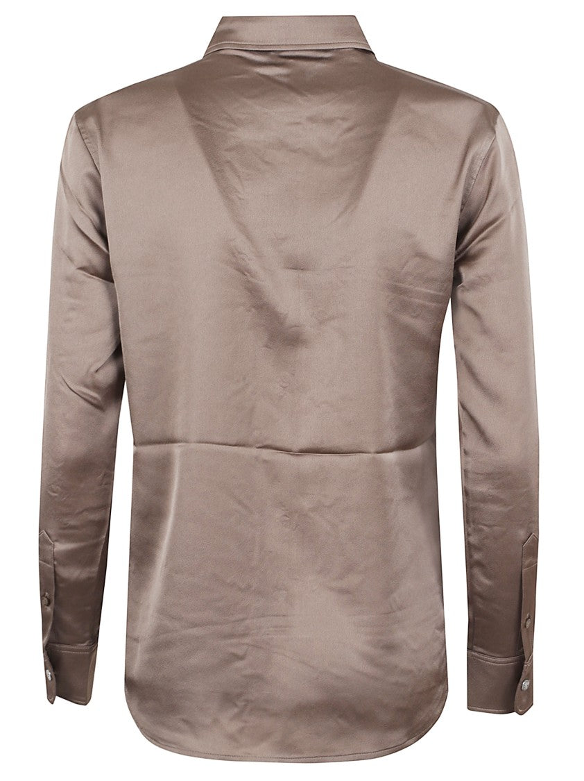 Lauren Ralph Lauren Satin-Finish Long-Sleeve Shirt With Classic Collar