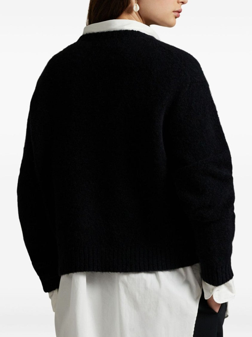 Polo Ralph Lauren Classic Black Sweater With Ribbed Cuffs And Hem