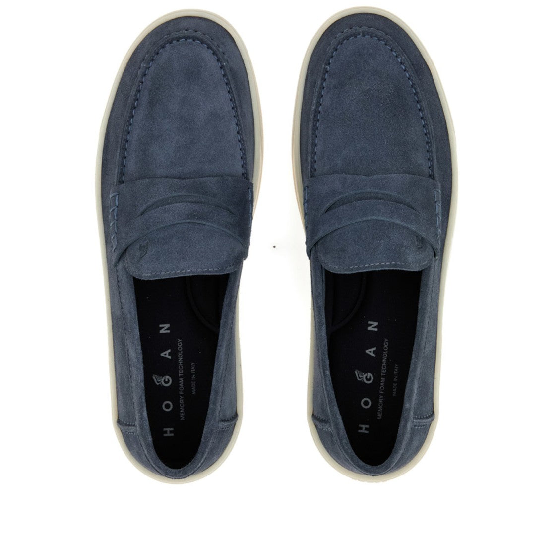 Hogan Penny Strap Soft Suede Loafers