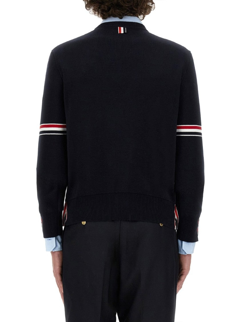 Thom Browne Cotton Jersey With Rwb Stripe