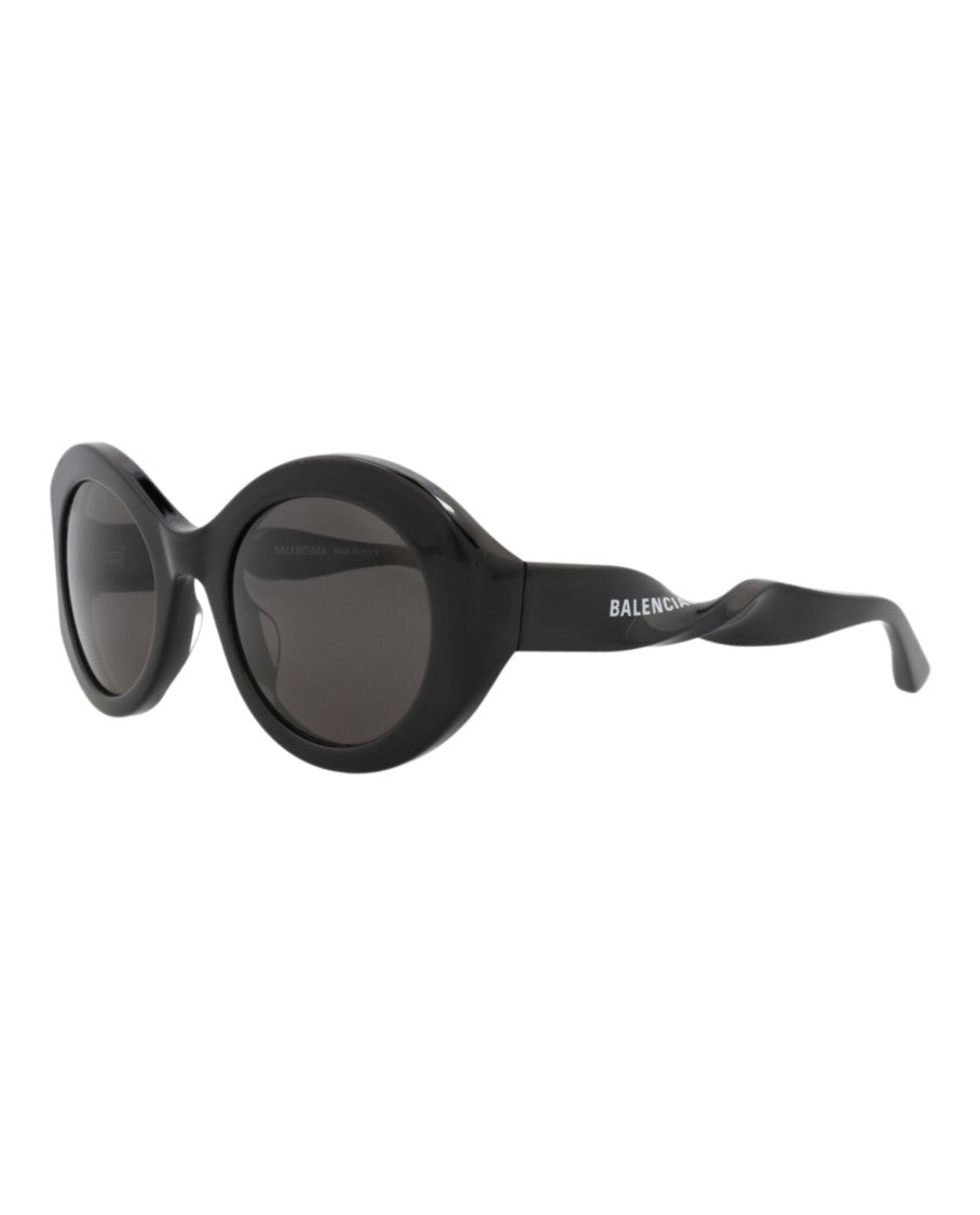 Balenciaga Round-Frame Sunglasses In Glossy Acetate With Saddle Nose Bridge