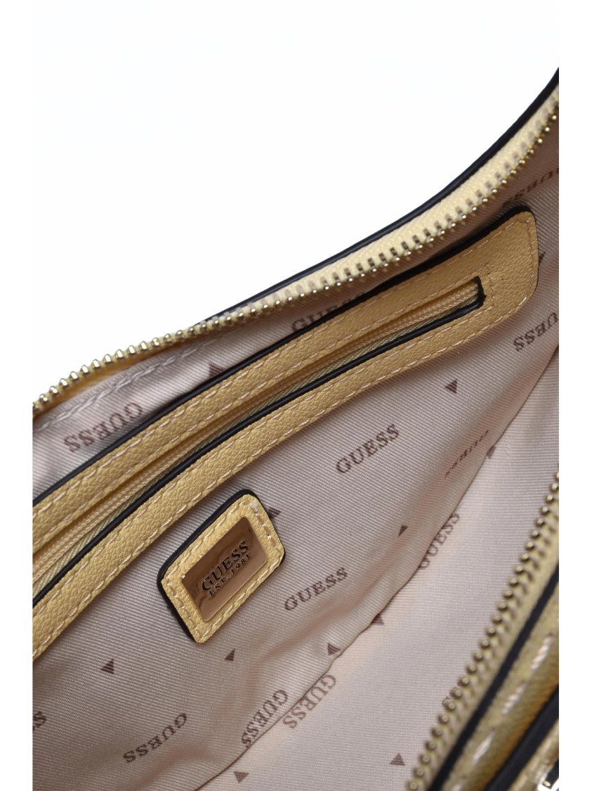 Guess Yellow Polyurethane Crescent Shoulder Bag
