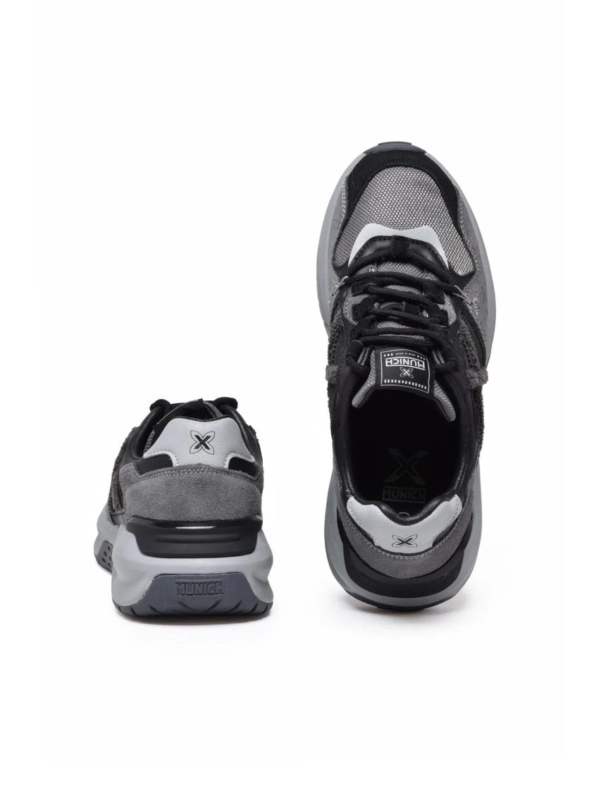 Munich Grey Mesh Panel Sneakers