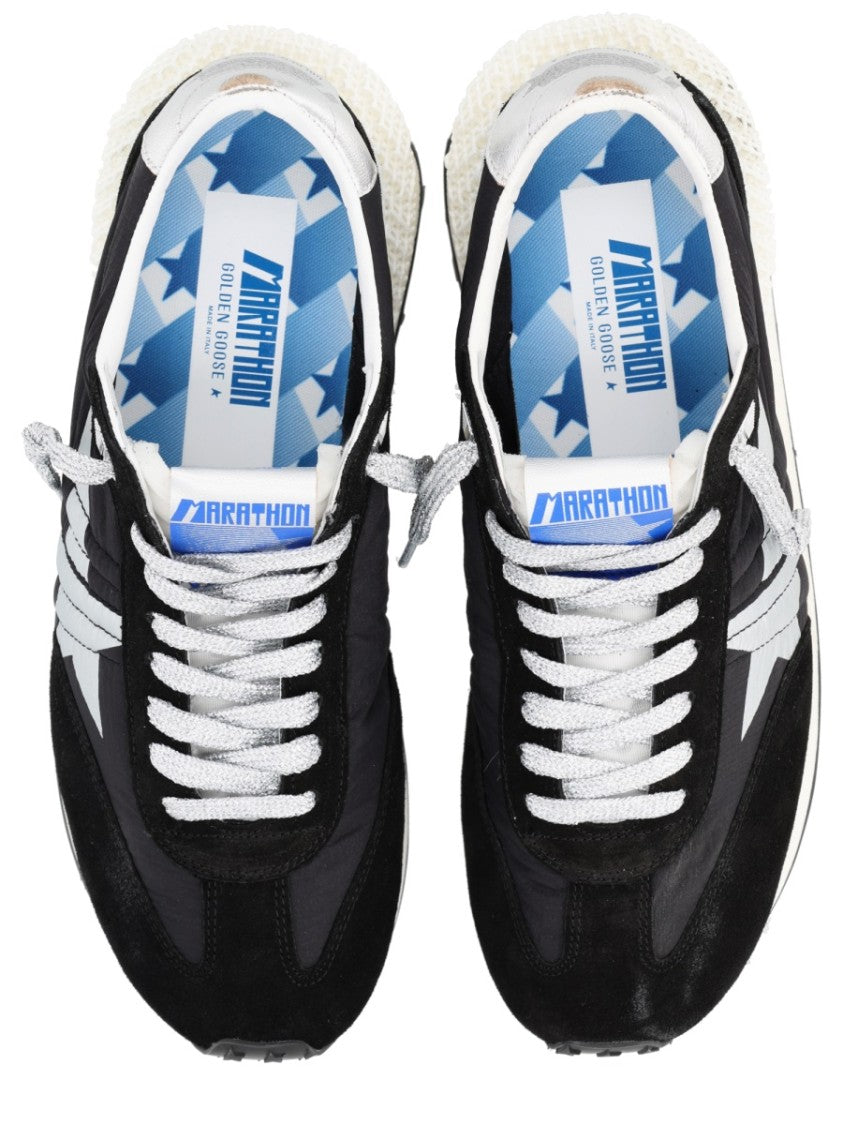 Golden Goose Running Marathon Silver Star Sneakers