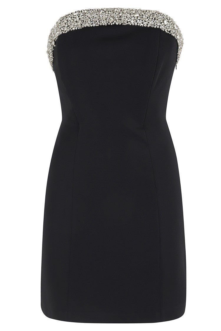 Amen Strapless Mini Dress In Black Crepe