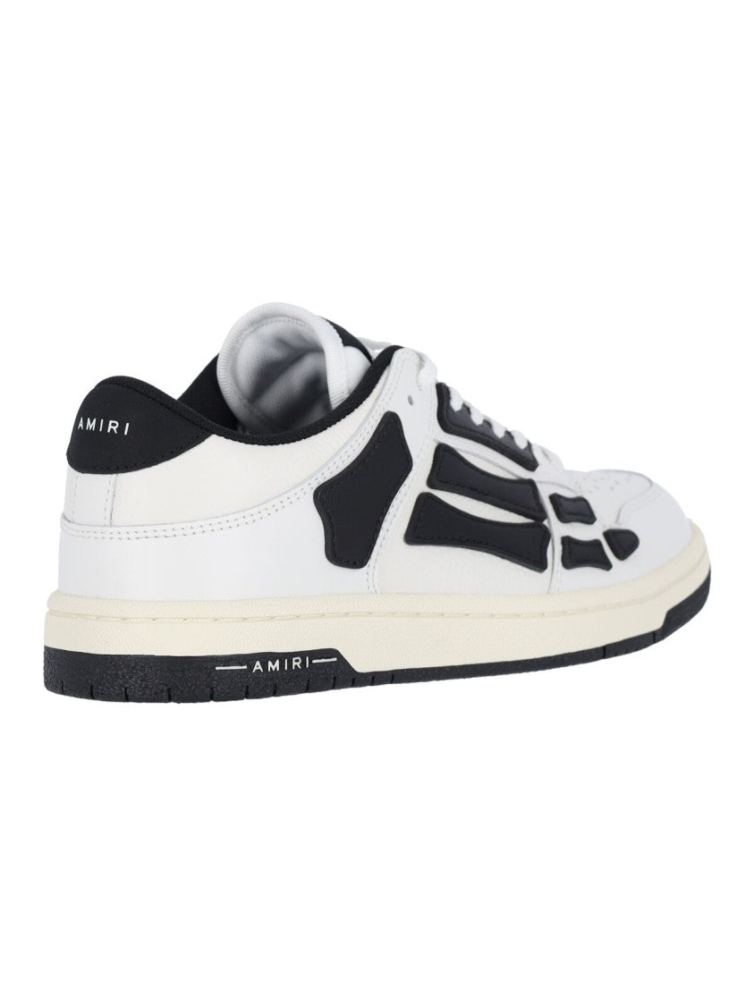Amiri Skel White Leather Enameled Metal Logo Sneakers