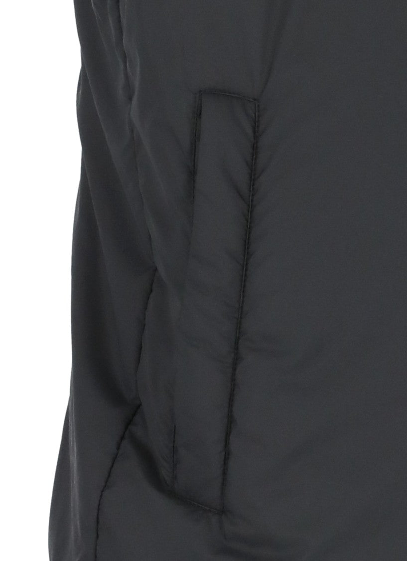 Herno Black High Collar Zip Padded Vest