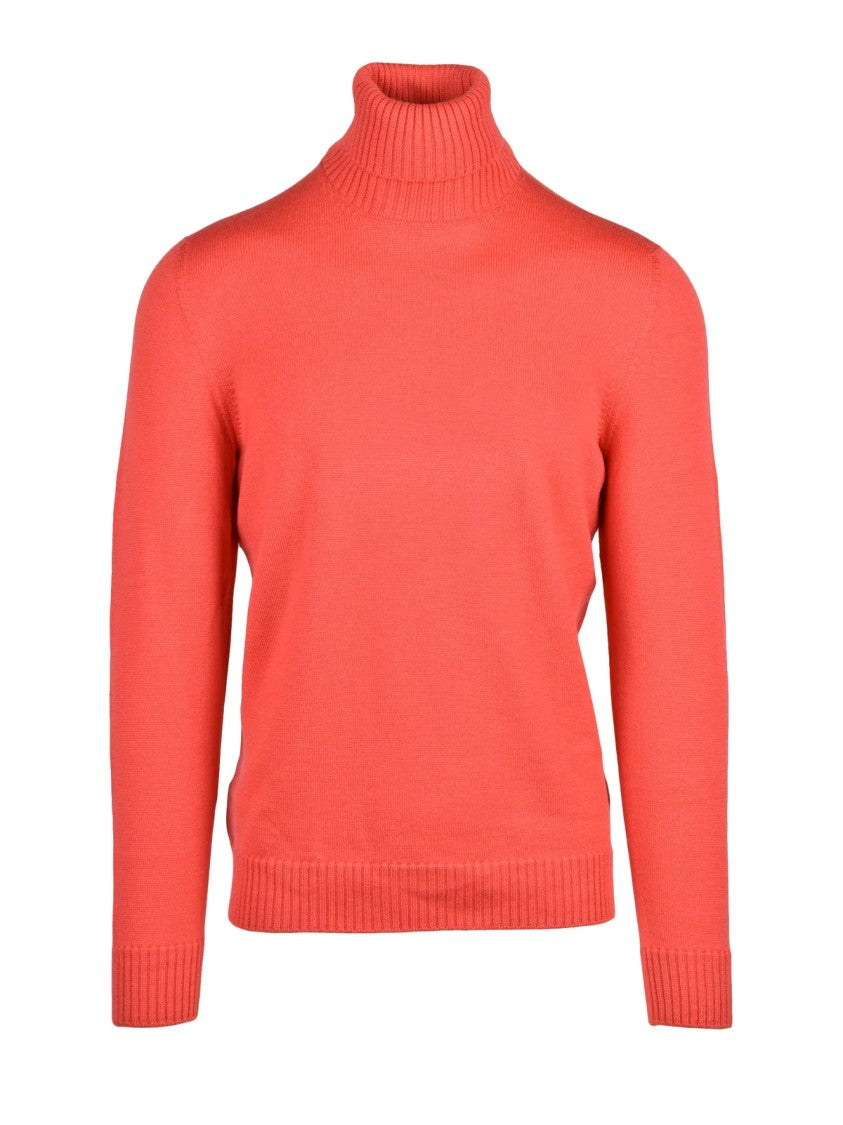 Drumohr Red Extrafine Merino Wool Turtleneck Sweater