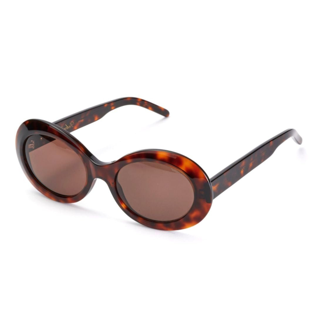 Kador Dolce Vita Oval-Shaped Tortoiseshell Sunglasses With Brown Tinted Lenses