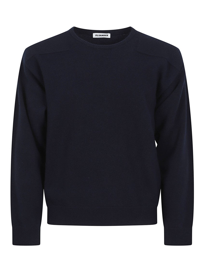 Jil Sander Ribbed Knit Sweater With Round Neckline And Relaxed Fit