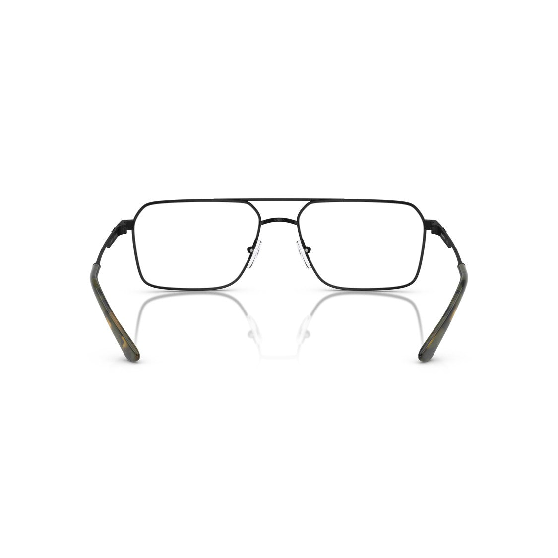 Emporio Armani 0Ea1166 Rectangular Black Metal Frame Eyeglasses With Tortoiseshell Detail