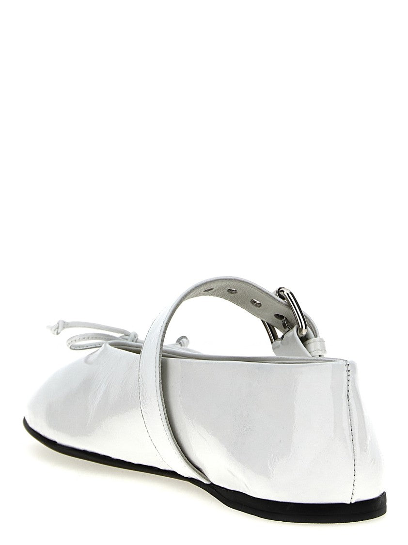 Miu Miu Buckle And Bow Ballet Flats