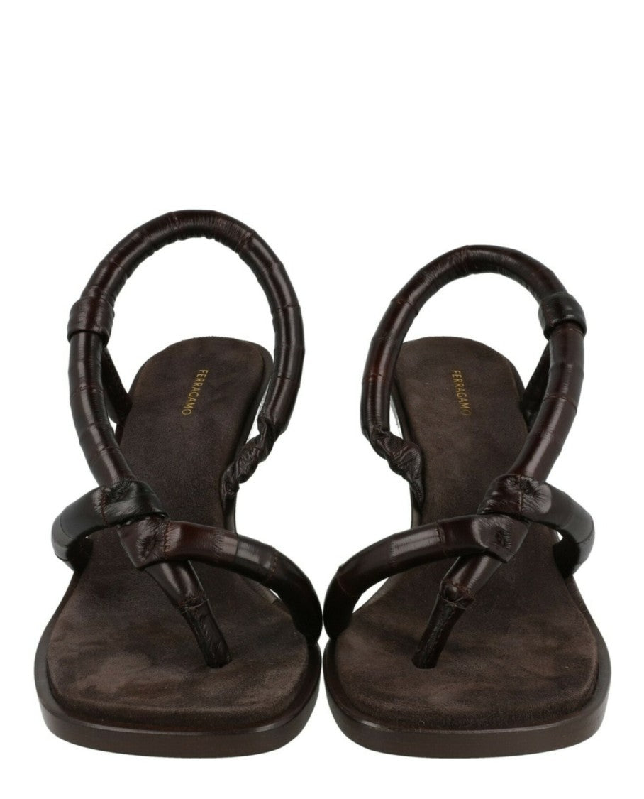 Ferragamo Fleur Leather Sandals