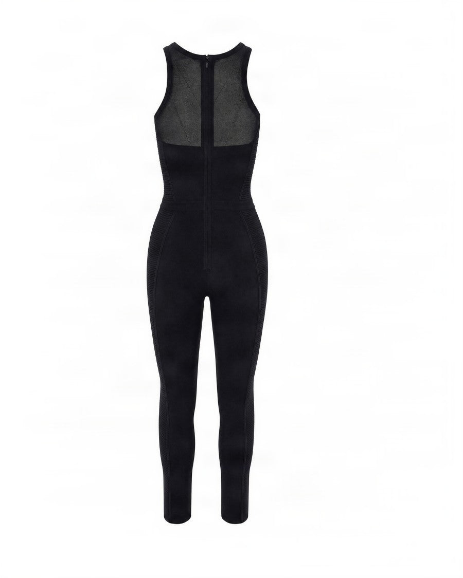 Elisabetta Franchi Sleeveless Olympic Neckline Knit Jumpsuit