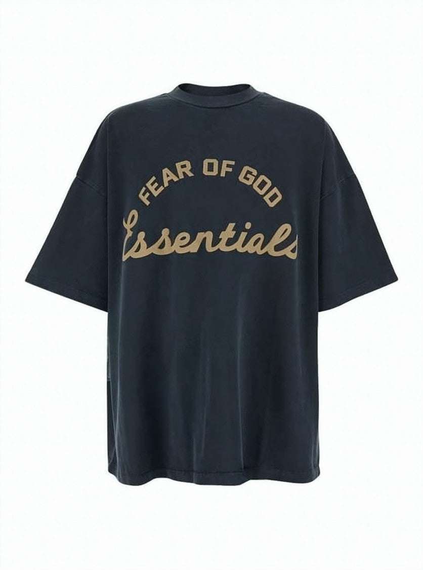 Fear Of God Loose-Fitting Black Cotton T-Shirt With Bold Graphic Print