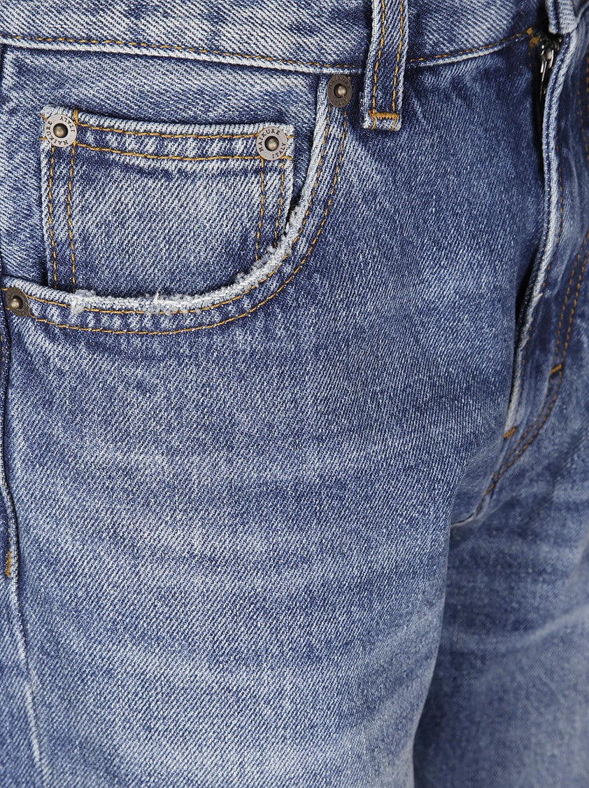 Haikure Straight-Leg Five-Pocket Jeans With Mid Blue Wash